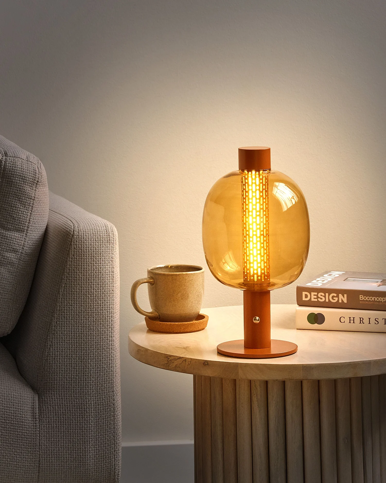 Lampe de table LED sans fil PULANGI Avec variateur Métal Marron