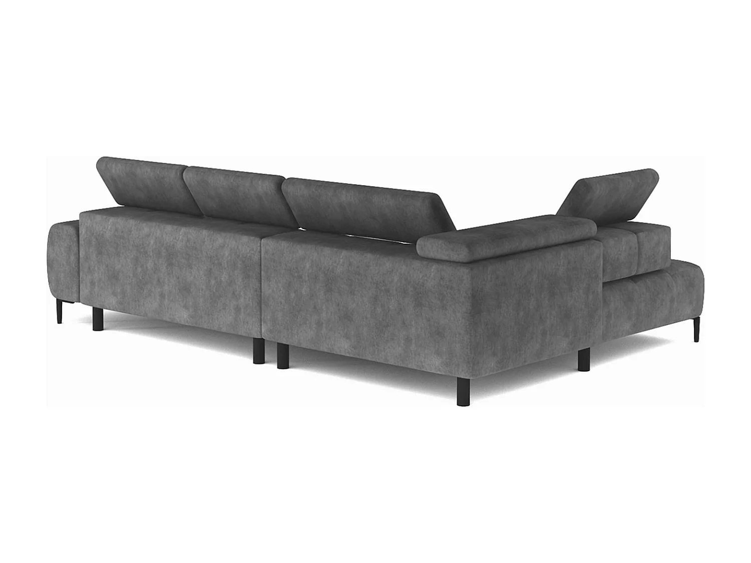 Narożnik PLAZA-L Prawy Funkcjonalny Wygodna Funkcja Spania Regulowane Oparcia Regulowany Siedzisko System Sprężyn 300x216x99cm Szary