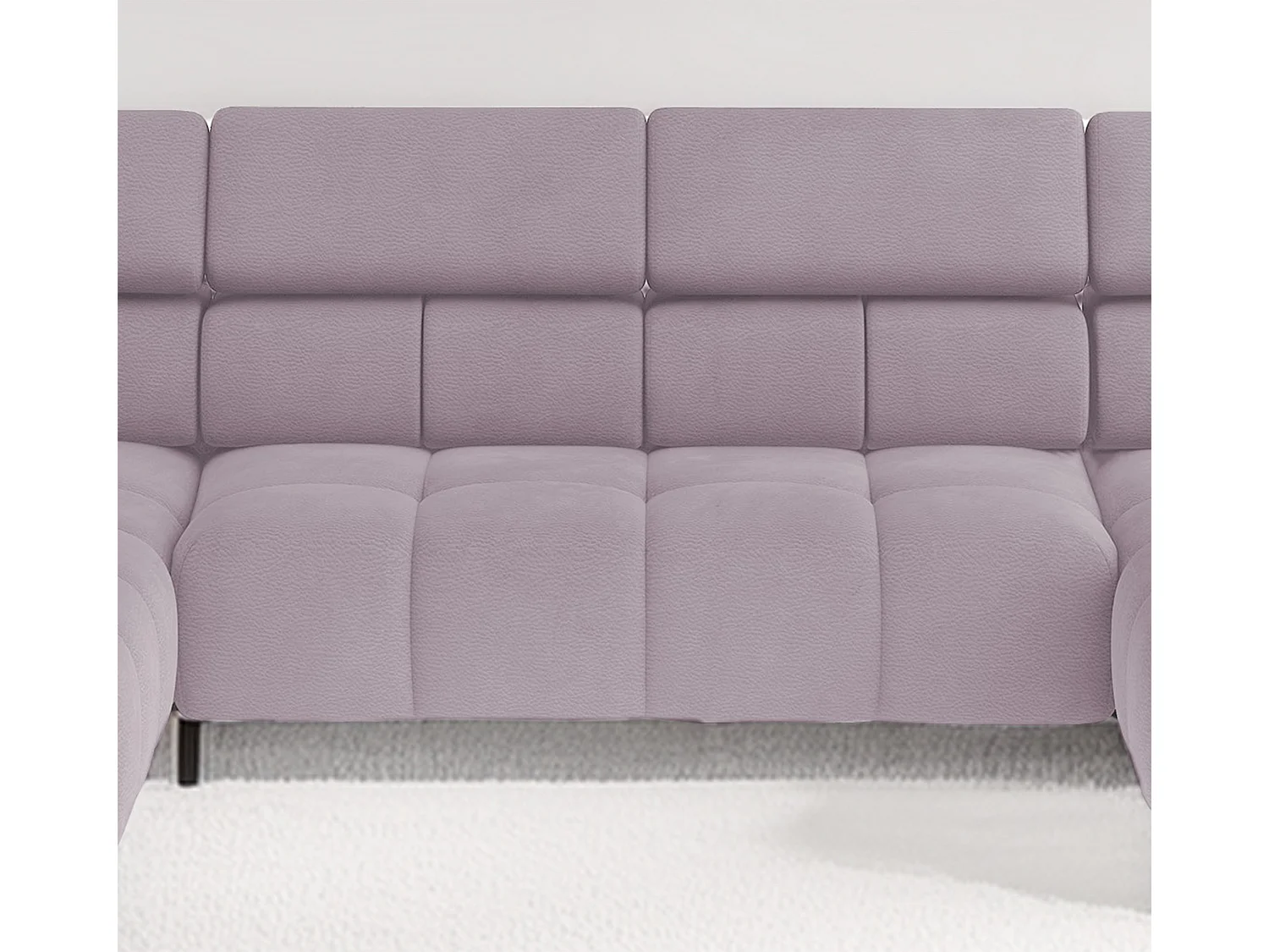 Ecksofa PLAZA-U Stof SOLAR Hoekbank Incl. Comfortabele Rugleuning Lang Rechts 216cm Kort Links 177cm U-Vorm 385x99x216cm ROZE