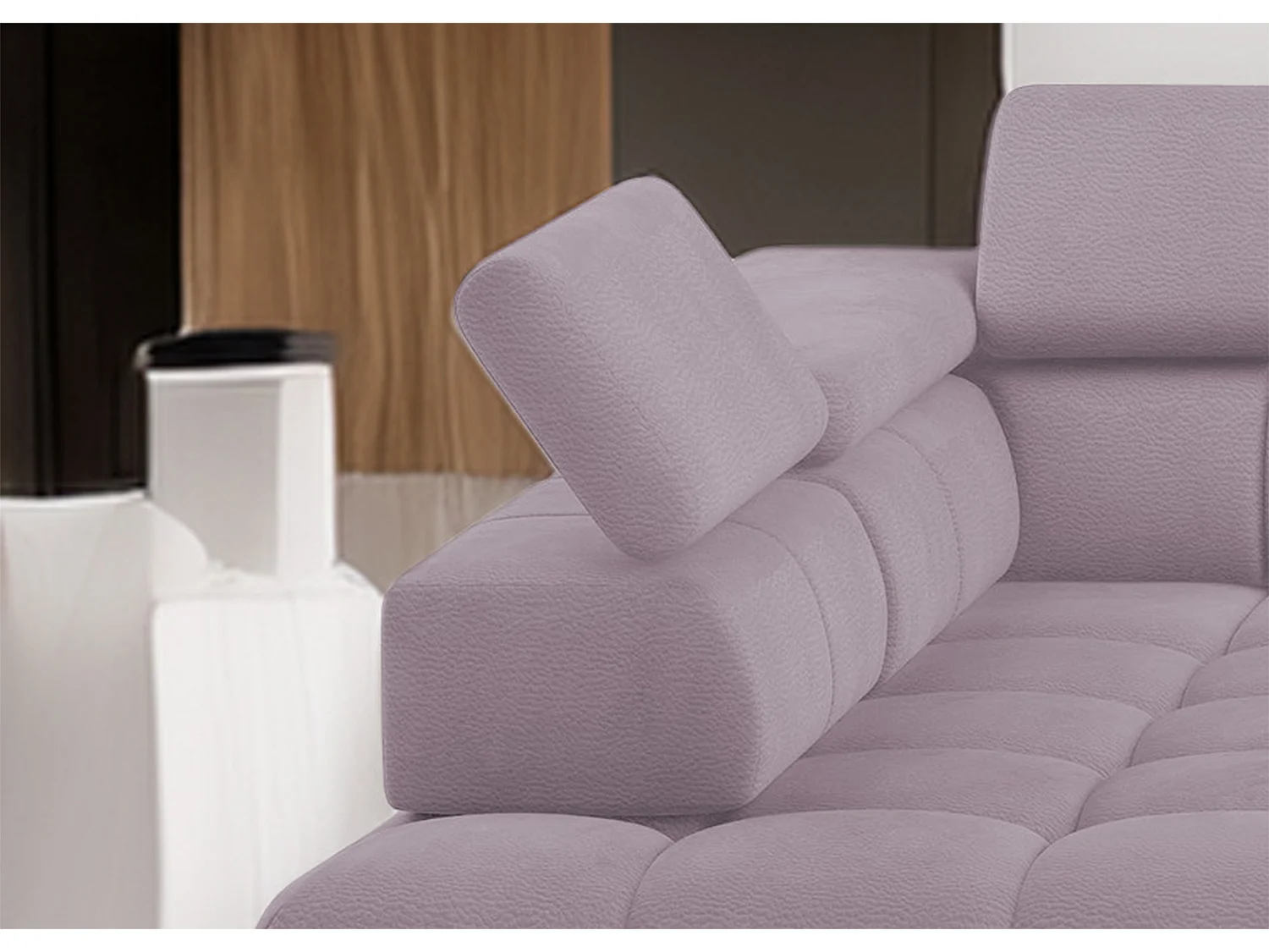 Ecksofa PLAZA-U Stof SOLAR Hoekbank Incl. Comfortabele Rugleuning Lang Rechts 216cm Kort Links 177cm U-Vorm 385x99x216cm ROZE