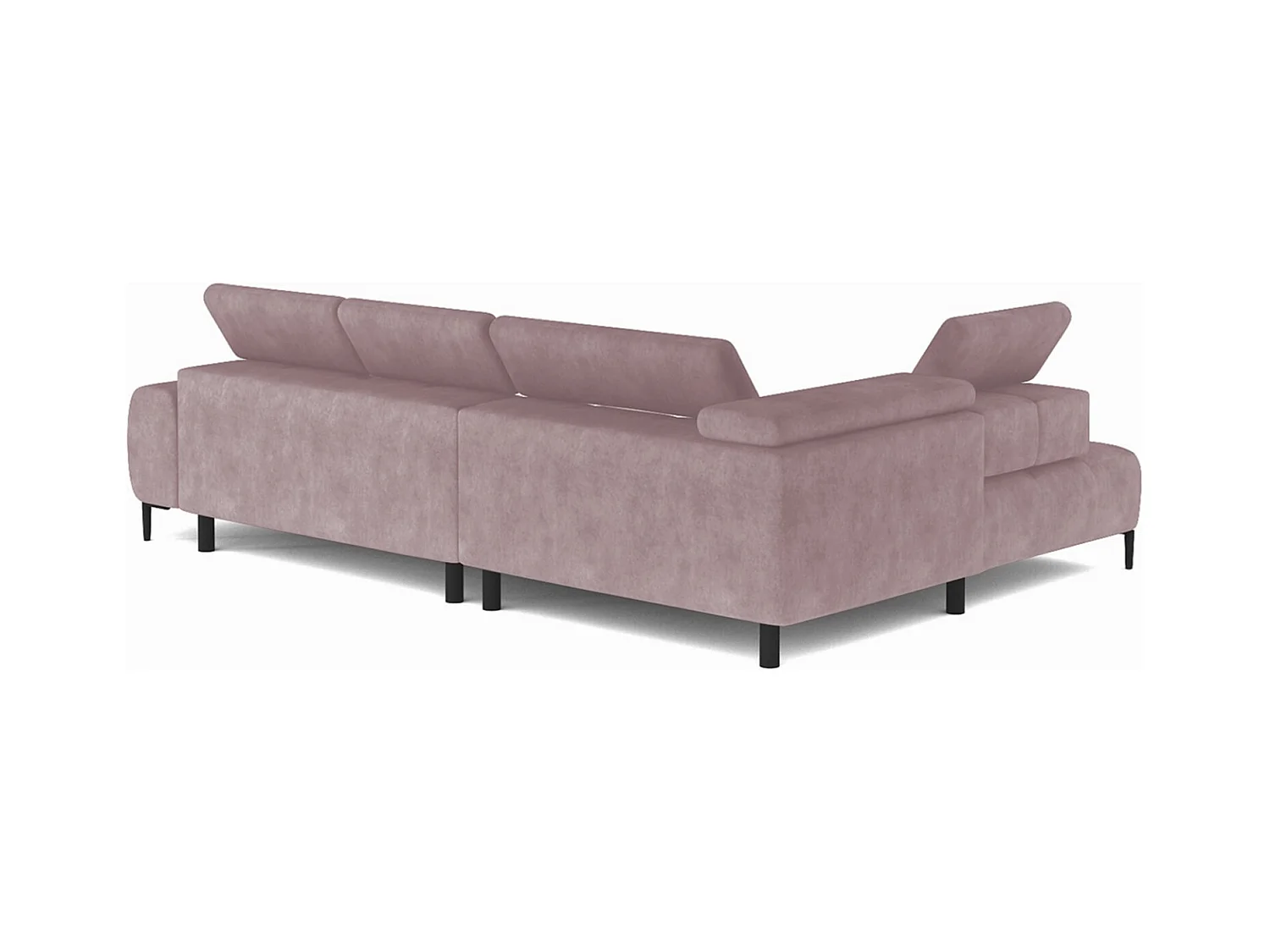 Canapé d'angle Plaza en forme de U - Côté gauche, Fonctionnel, Couchage confortable, Têtières réglables, Assise réglable 385x216 cm, Rose poudré