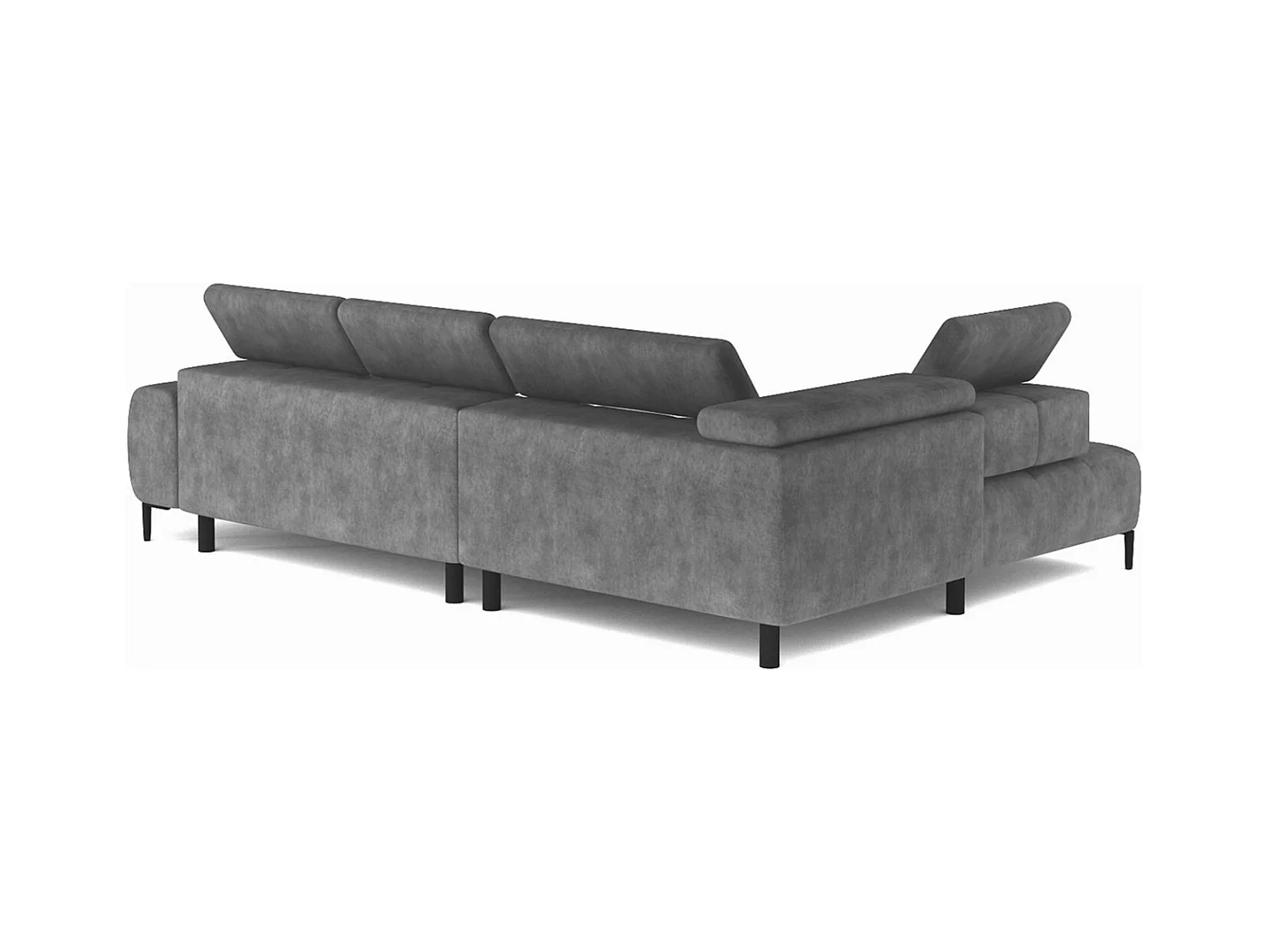 Canapé d'angle Plaza en forme de U - Côté gauche, Fonctionnel, Couchage confortable, Têtières réglables, Assise réglable 385x216 cm, Gris clair