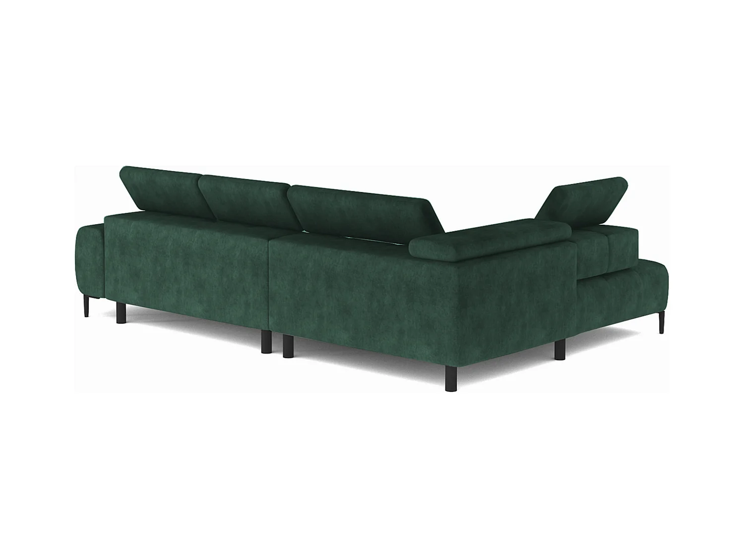 Canapé d'angle Plaza en forme de U - Côté gauche, Fonctionnel, Couchage confortable, Têtières réglables, Assise réglable 385x216 cm, Vert