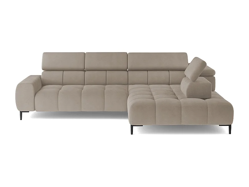 Ecksofa PLAZA-L Stoff SOLAR Eckcouch Inkl. Mit Bequemer Flauschiger Rückenlehne Longchair Rechts Industrial Style L-Form Rechte 300x99x216cm CREME