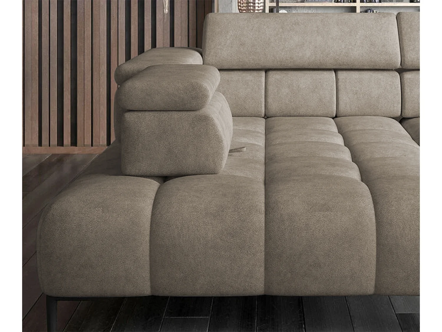 Hoeksalon PLAZA-L Stof SOLAR Hoekbank Inclusief Comfortabele Zachte Rugleuning Longchair Rechts Industrieel Stijl L-Vorm Rechts 300x99x216cm CREME