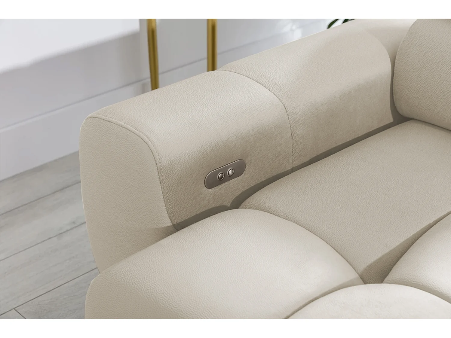 Ecksofa PLAZA-MINI Stoff SOLAR Longchair Rechts, Flauschige Rückenlehne, Industrial Style, L-Form, 270x99x177cm, R-ESCHE