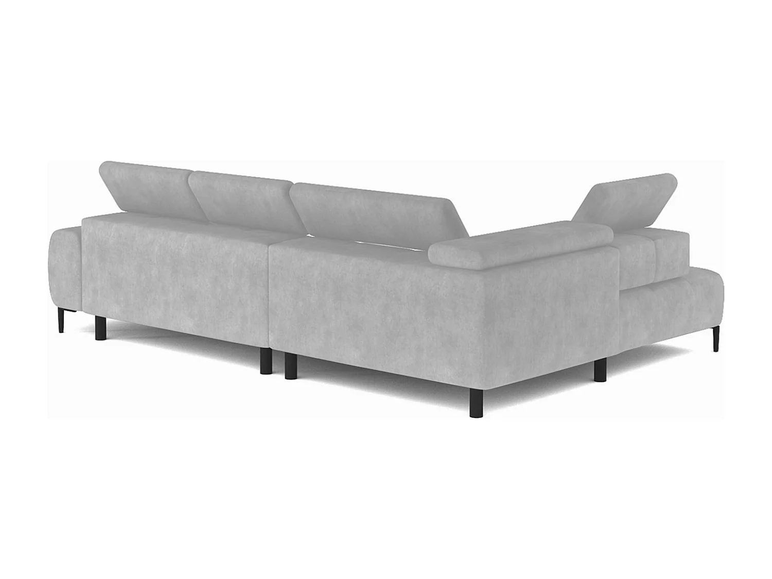 Narożnik PLAZA-L Stoff SOLAR, Sofe z Miękkim Oparciem, Longchair Lewy, Styl Industrialny, L-kształt, 300x99x216cm, Biały