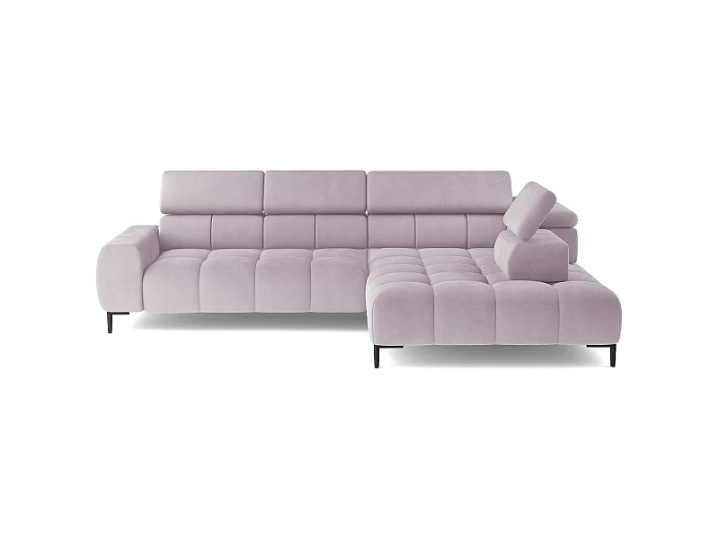 Ecksofa PLAZA Stoff SOLAR Eckcouch Inkl. Mit Bequemer Flauschiger Rückenlehne Longchair Rechts Industrial Style L-Form Rechte 300x99x216 PULVERPINKEL