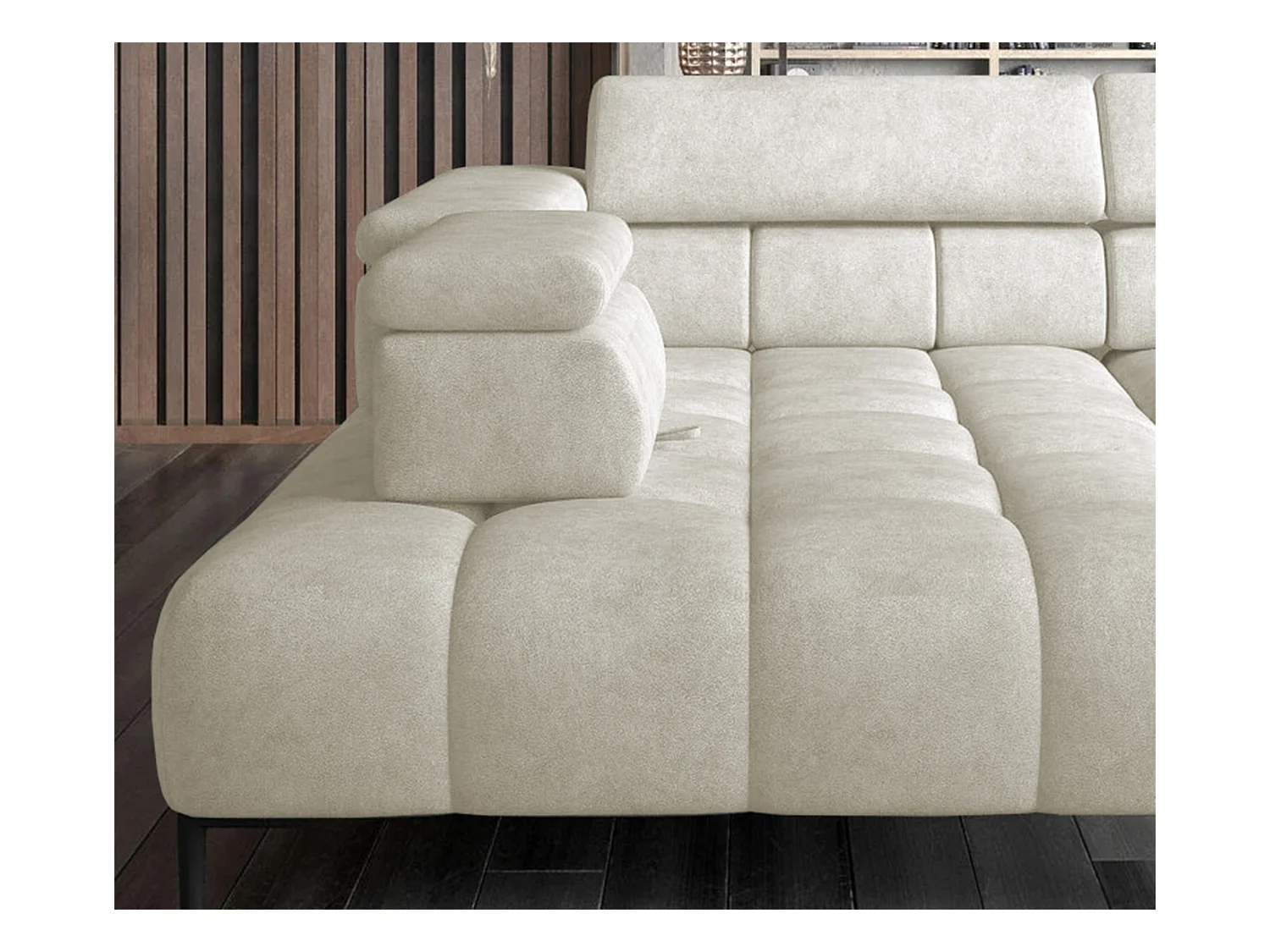 Ecksofa PLAZA-L Stoff SOLAR Eckcouch Inkl. Mit Bequemer Flauschiger Rückenlehne Longchair Links Industrial Style L-Form Links 300x99x216cm ESCHE