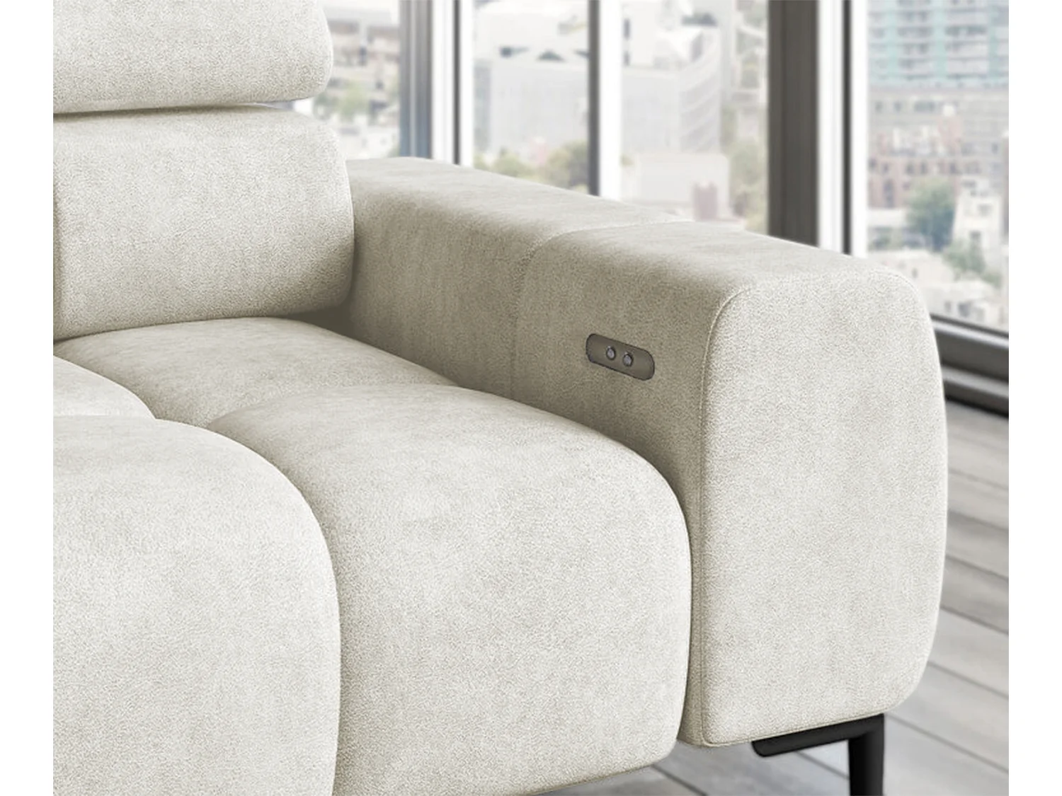 Hoeksalon PLAZA-L Stof SOLAR Hoekbank Inclusief Comfortabele Zachte Rugleuning Longchair Links Industrieel Stijl L-Vorm Links 300x99x216cm ESDOORN