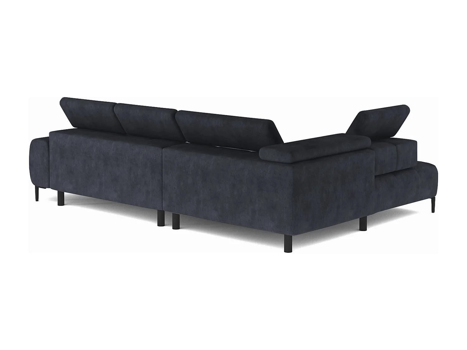 Canapé d'angle Plaza en forme de U - Côté droit, Fonctionnel, Couchage confortable, Têtières réglables, Assise réglable 385x216 cm, Bleu marine