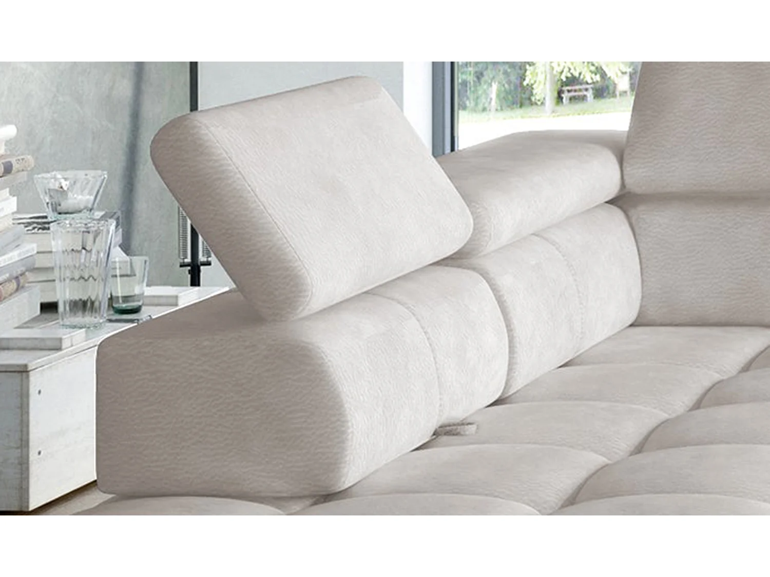Ecksofa PLAZA-U Stof SOLAR Hoekbank Incl. Comfortabele Rugleuning Lang Links 216cm Kort Rechts 177cm U-Vorm 385x99x216cm ESCHEN
