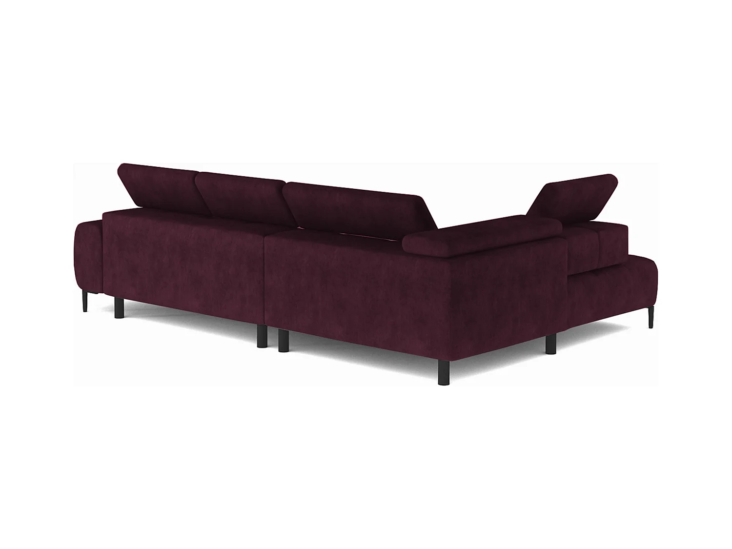 Canapé d'angle Plaza en forme de U - Côté gauche, Fonctionnel, Couchage confortable, Têtières réglables, Assise réglable 385x216 cm, Bourgogne