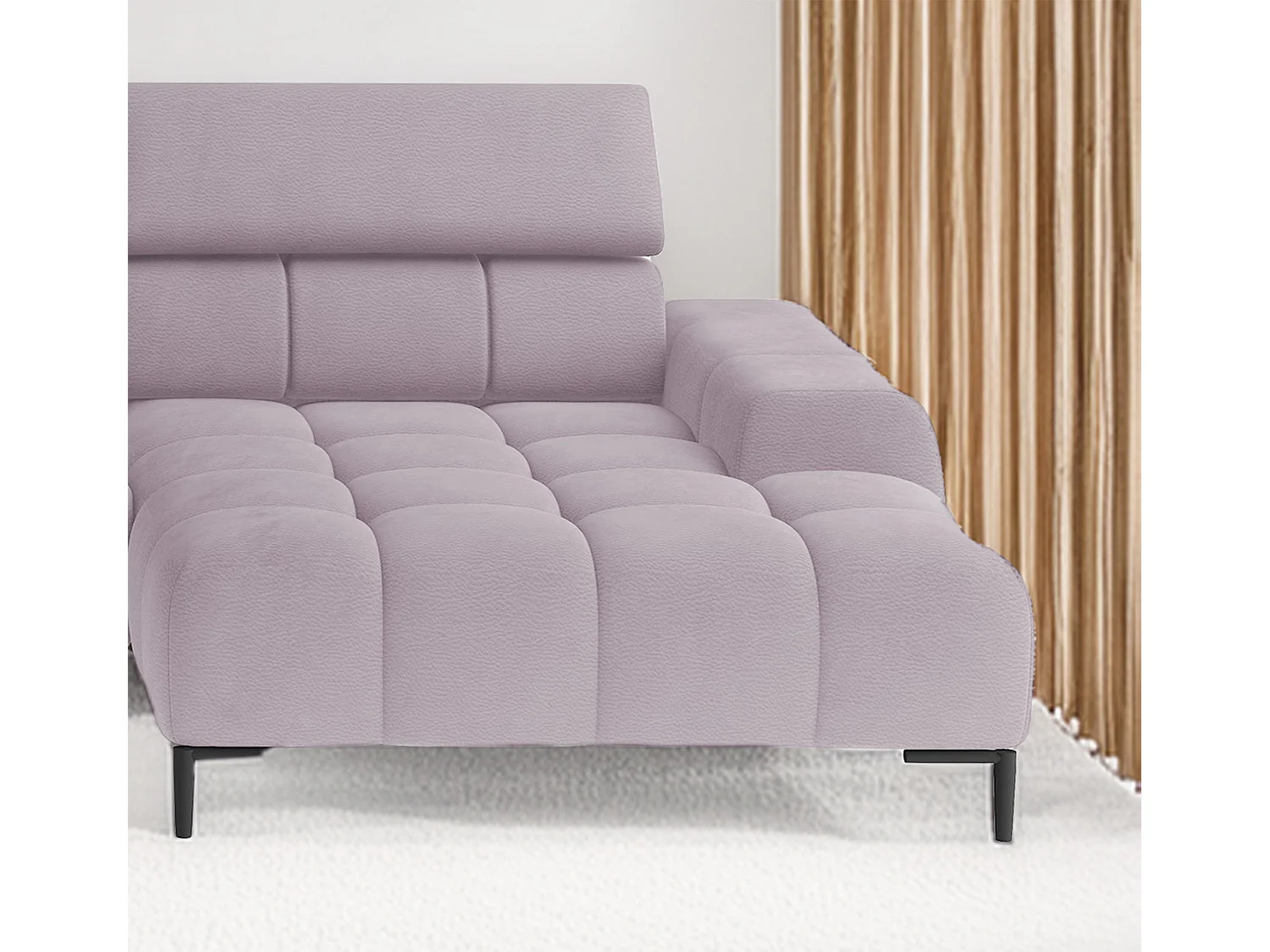 Ecksofa PLAZA-U Stof SOLAR Hoekbank Incl. Comfortabele Rugleuning Lang Links 216cm Kort Rechts 177cm U-Vorm 385x99x216cm ROZE