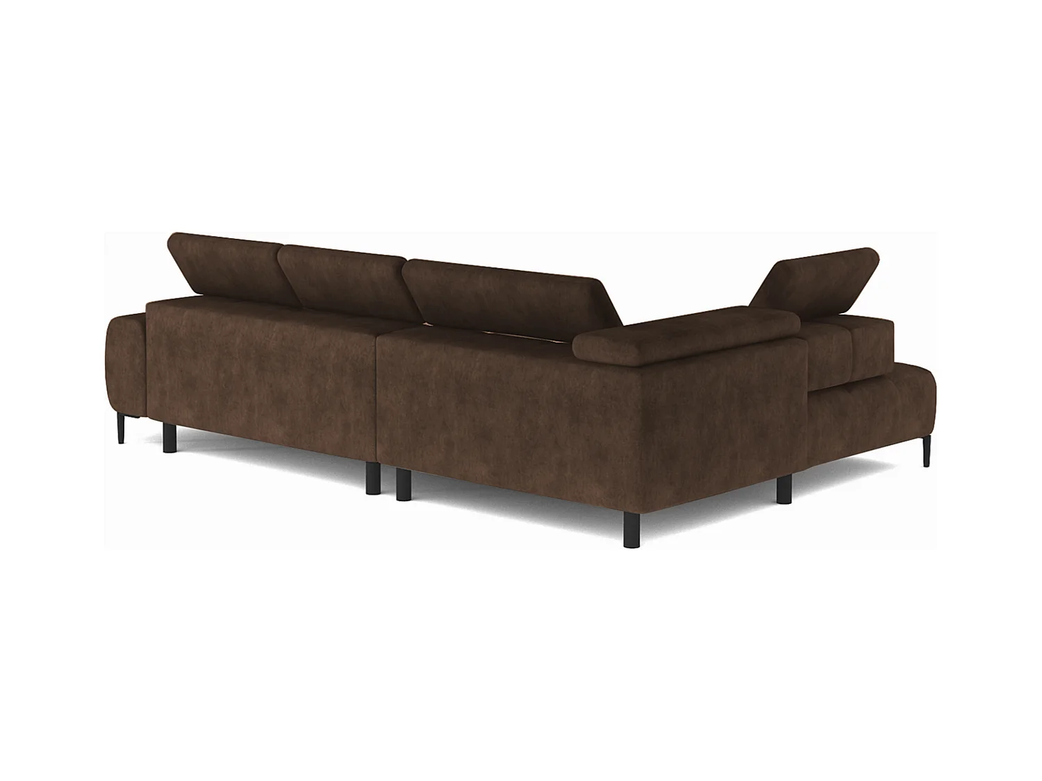 Canapé d'angle Plaza en forme de U - Côté gauche, Fonctionnel, Couchage confortable, Têtières réglables, Assise réglable 385x216 cm, Marron