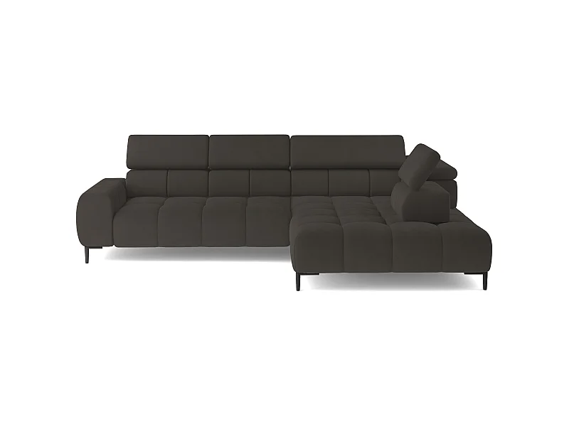 Ecksofa PLAZA-L Stoff SOLAR Eckcouch Inkl. Mit Bequemer Flauschiger Rückenlehne Longchair Rechts Industrial Style L-Form Rechte 300x99x216cm BRONZE