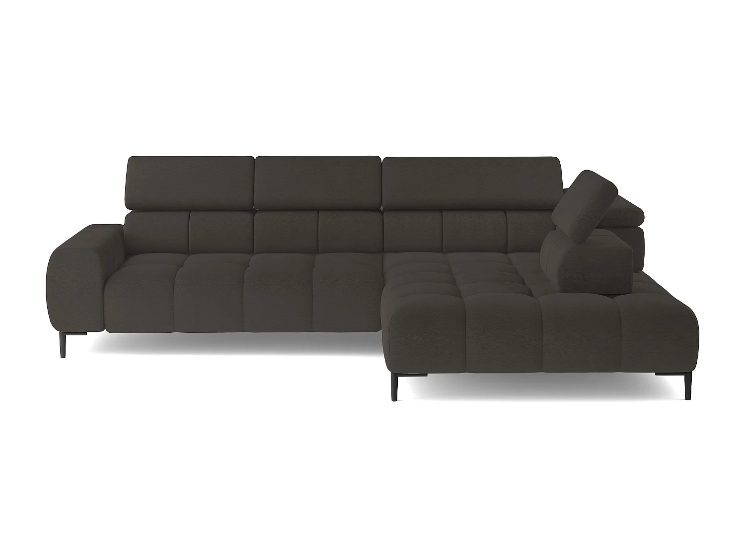 Hoeksalon PLAZA-L Stof SOLAR Hoekbank Inclusief Comfortabele Zachte Rugleuning Longchair Rechts Industrieel Stijl L-Vorm Rechts 300x99x216cm BRONZE