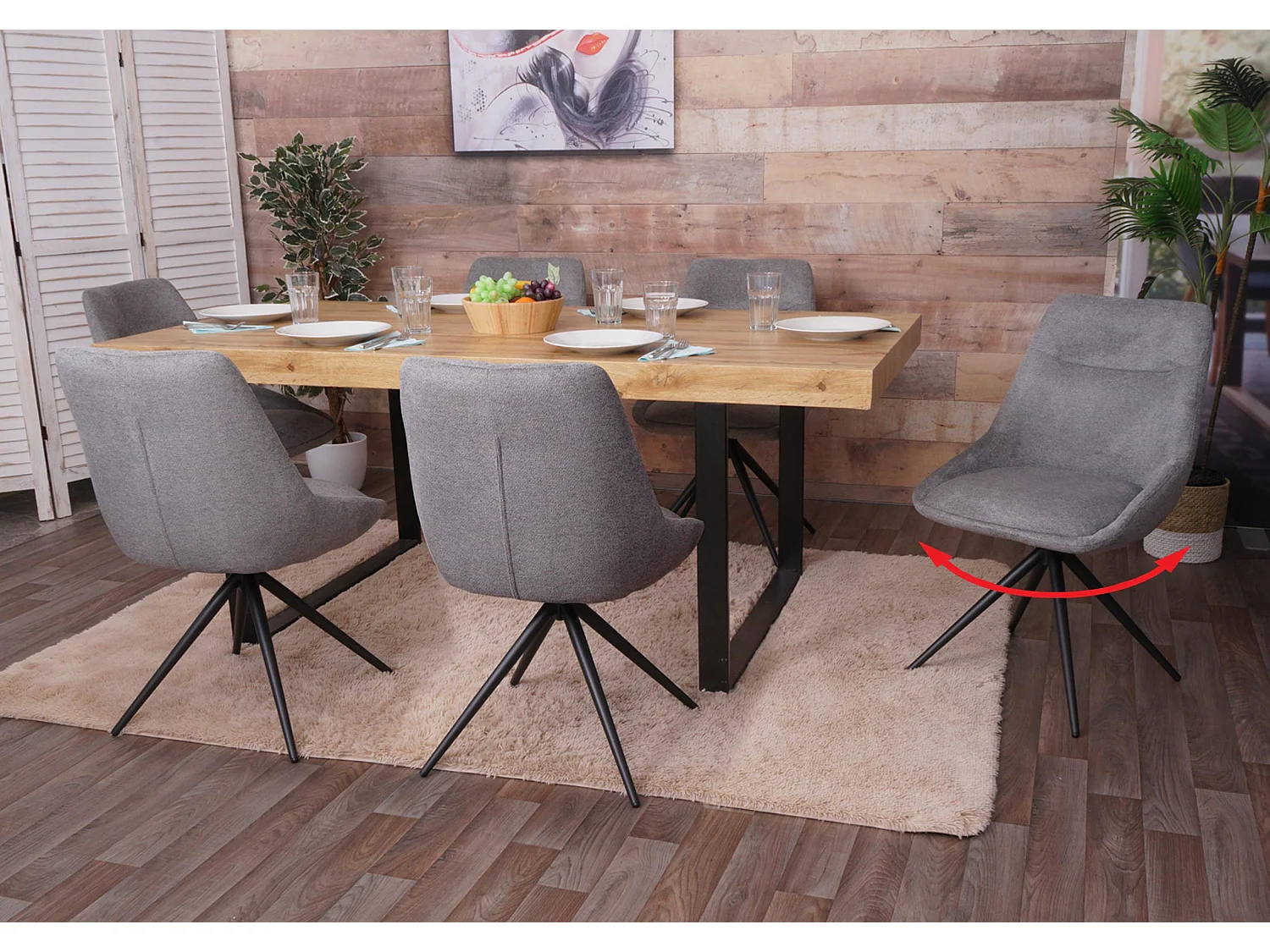 Silla de comedor MCW-M65,  gris
