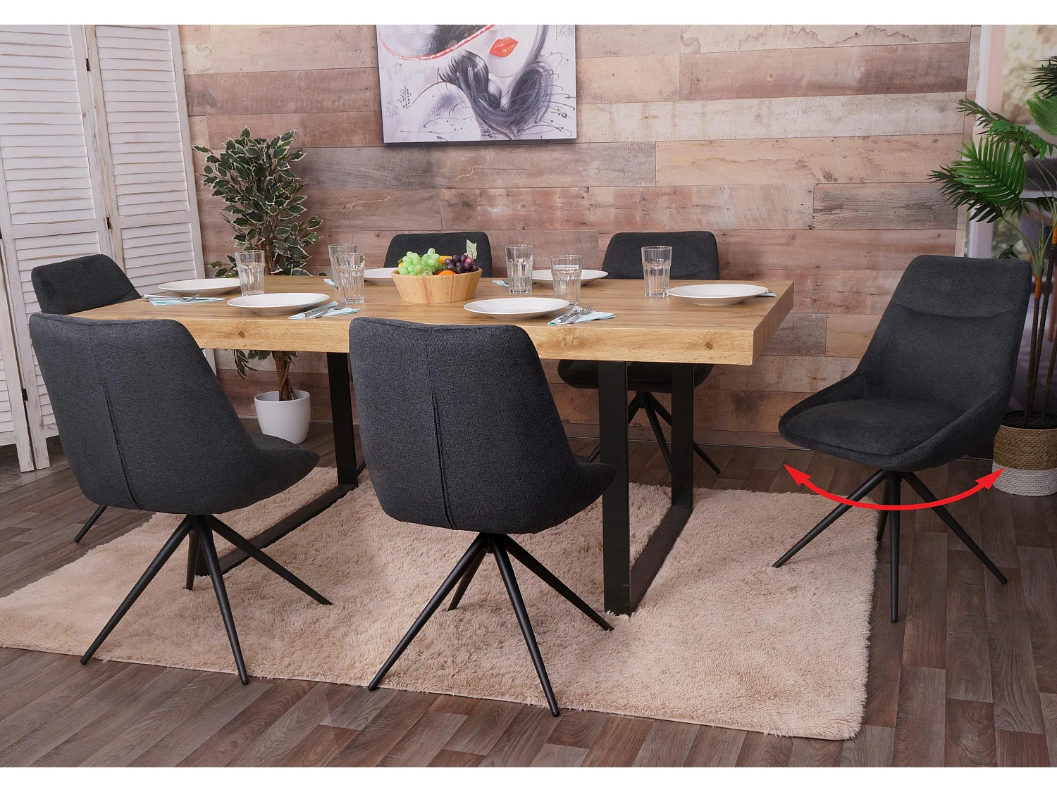 Chaise de salle à manger MCW-M65,  anthracite