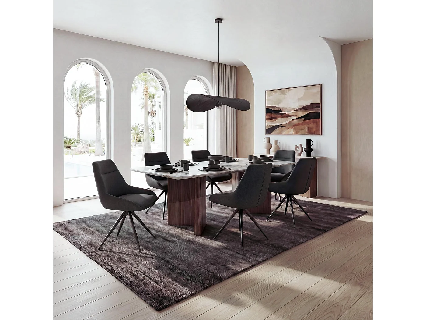 Chaise de salle à manger MCW-M65,  anthracite