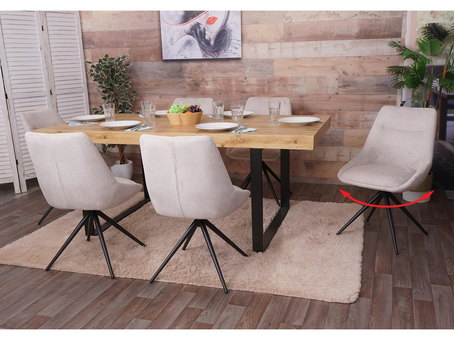 Chaise de salle à manger MCW-M65,  crème-beige