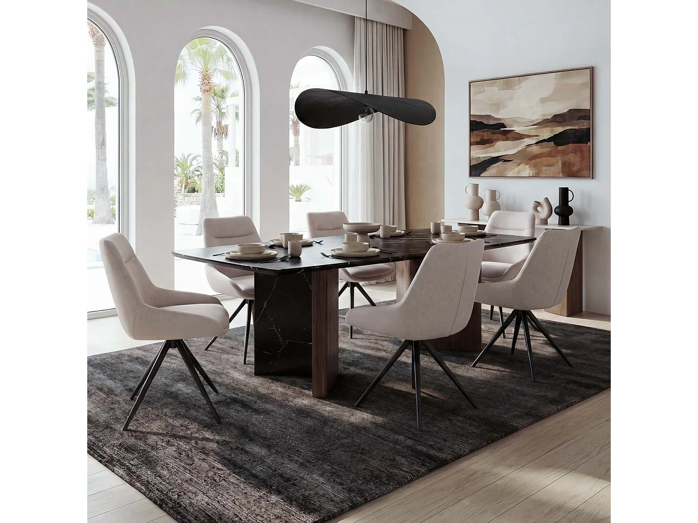 Chaise de salle à manger MCW-M65,  crème-beige