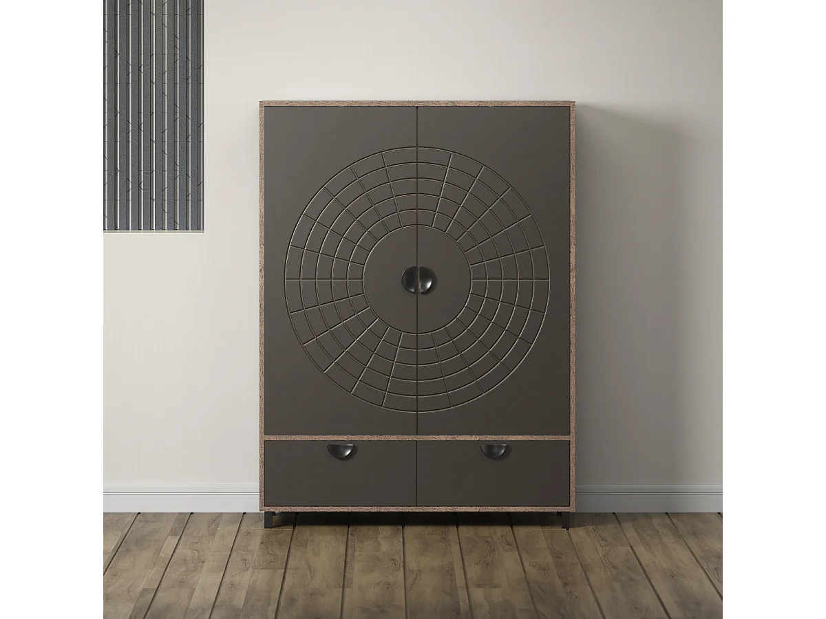 Buffet haut 2 portes et 1 tiroir H163 cm - FUSION