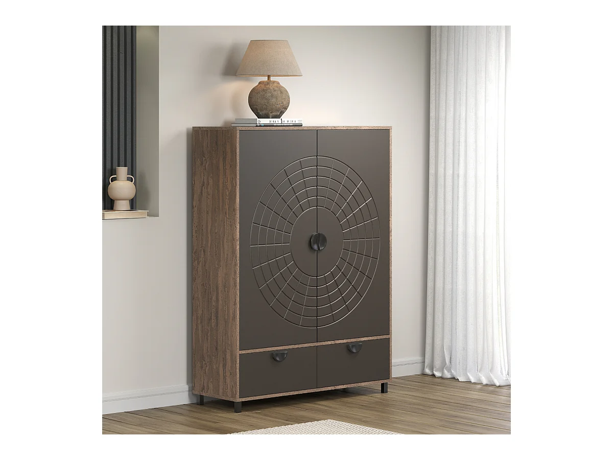 Buffet haut 2 portes et 1 tiroir H163 cm - FUSION