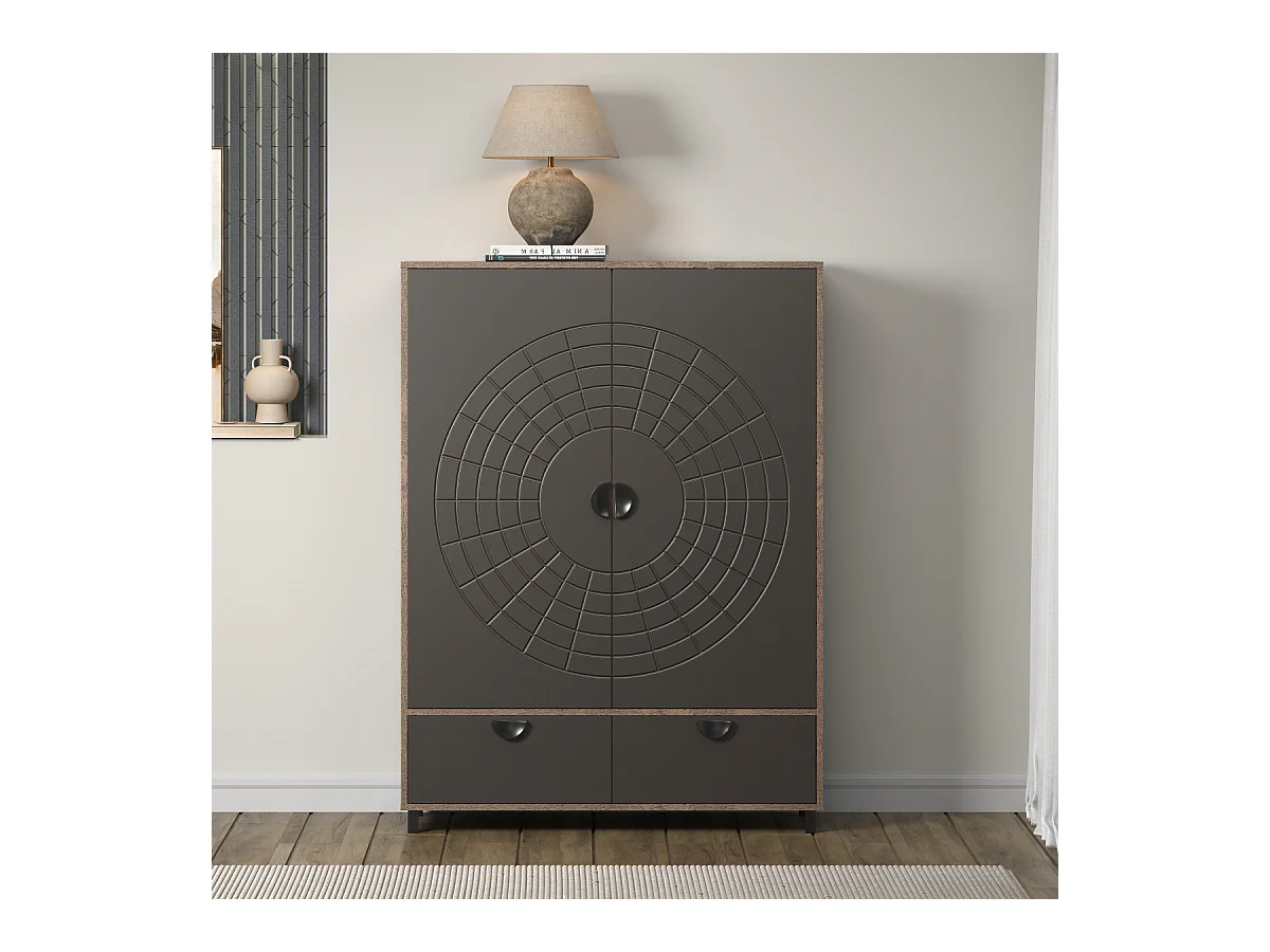 Buffet haut 2 portes et 1 tiroir H163 cm - FUSION