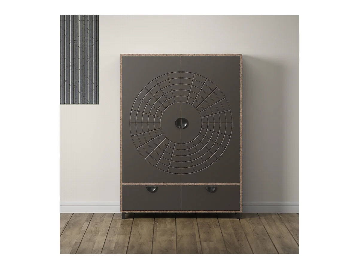 Buffet haut 2 portes et 1 tiroir H163 cm - FUSION