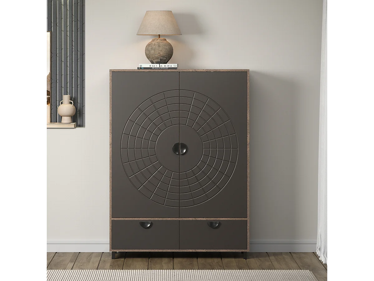 Buffet haut 2 portes et 1 tiroir H163 cm - FUSION