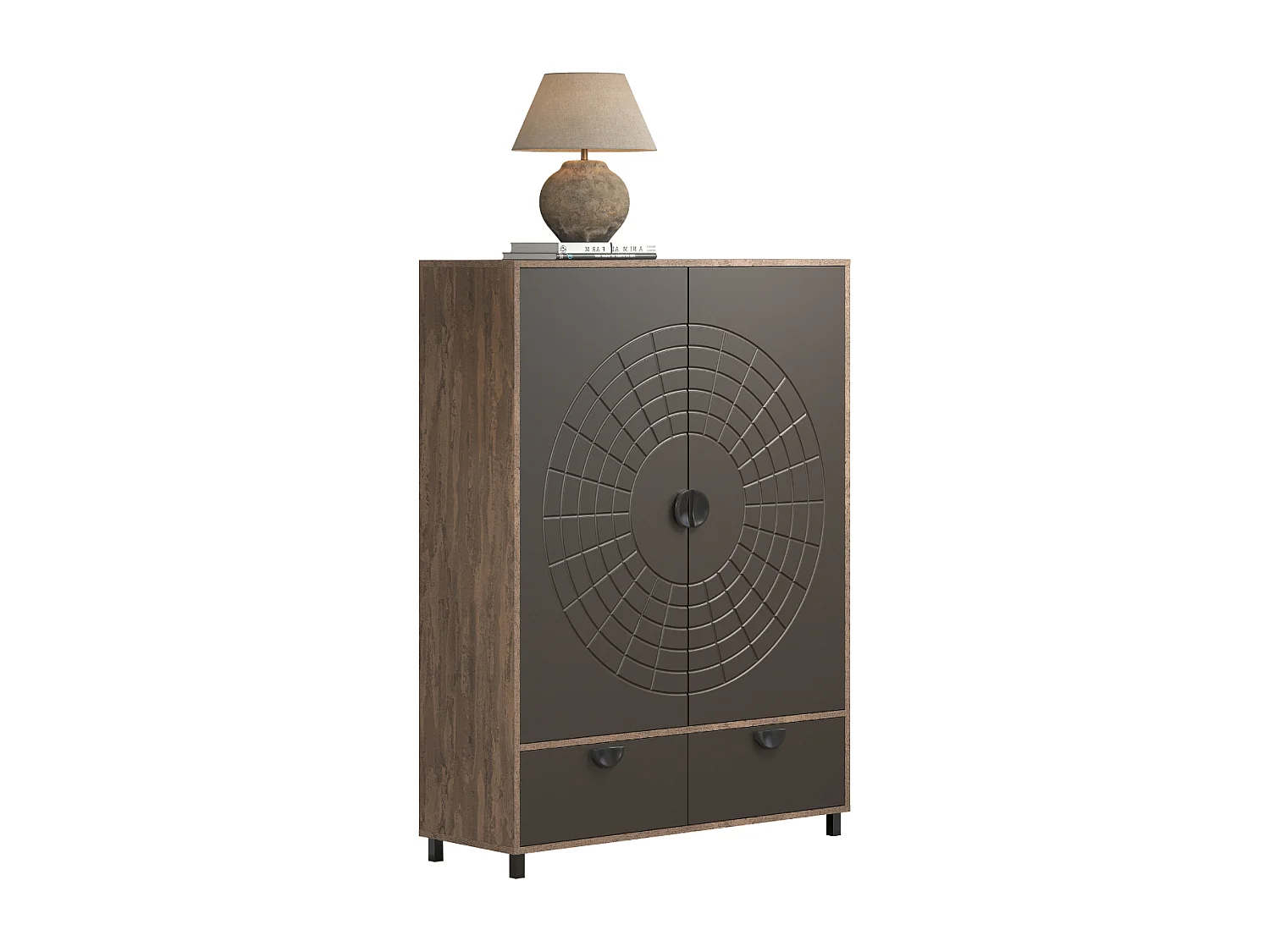 Buffet haut 2 portes et 1 tiroir H163 cm - FUSION