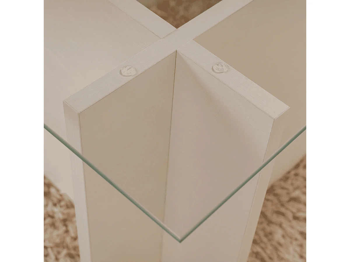 Couchtisch mit Glasplatte L105 cm - NOAH