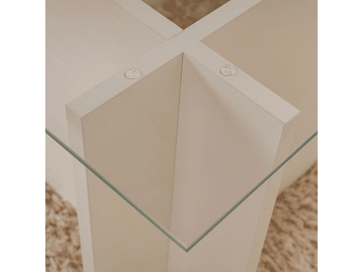 Tavolino con piano in vetro L105 cm - NOAH