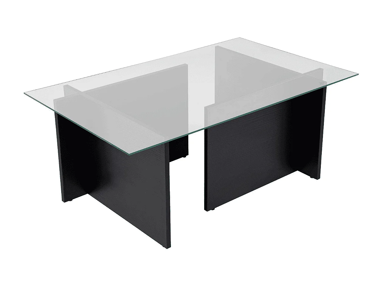 Couchtisch mit Glasplatte L105 cm - NOAH