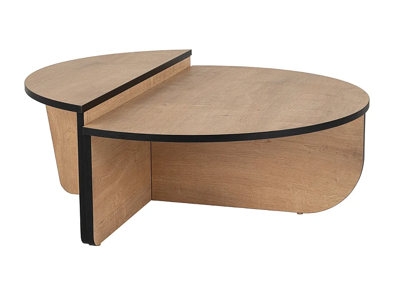 Set di 2 tavolini bassi rotondi in truciolato con design pratico e resistente