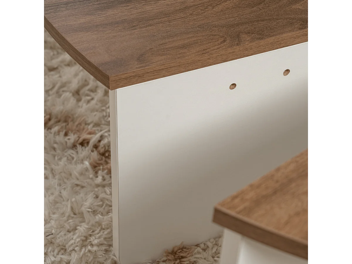 Conjunto de 2 mesas de centro redondas em aglomerado com dimensões L90 cm - ORION