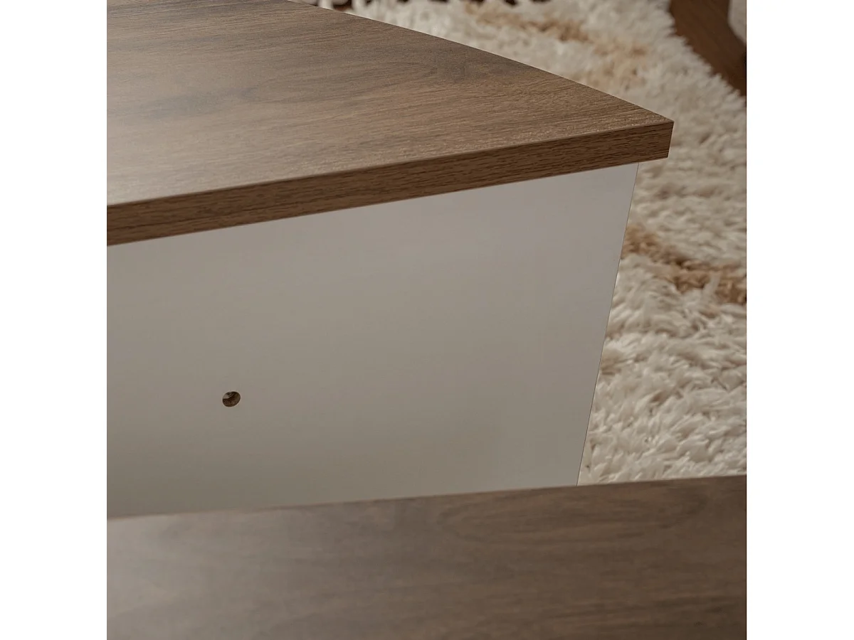 Set aus 2 runden Couchtischen aus Spanplatten mit Abmessungen L90 cm - ORION