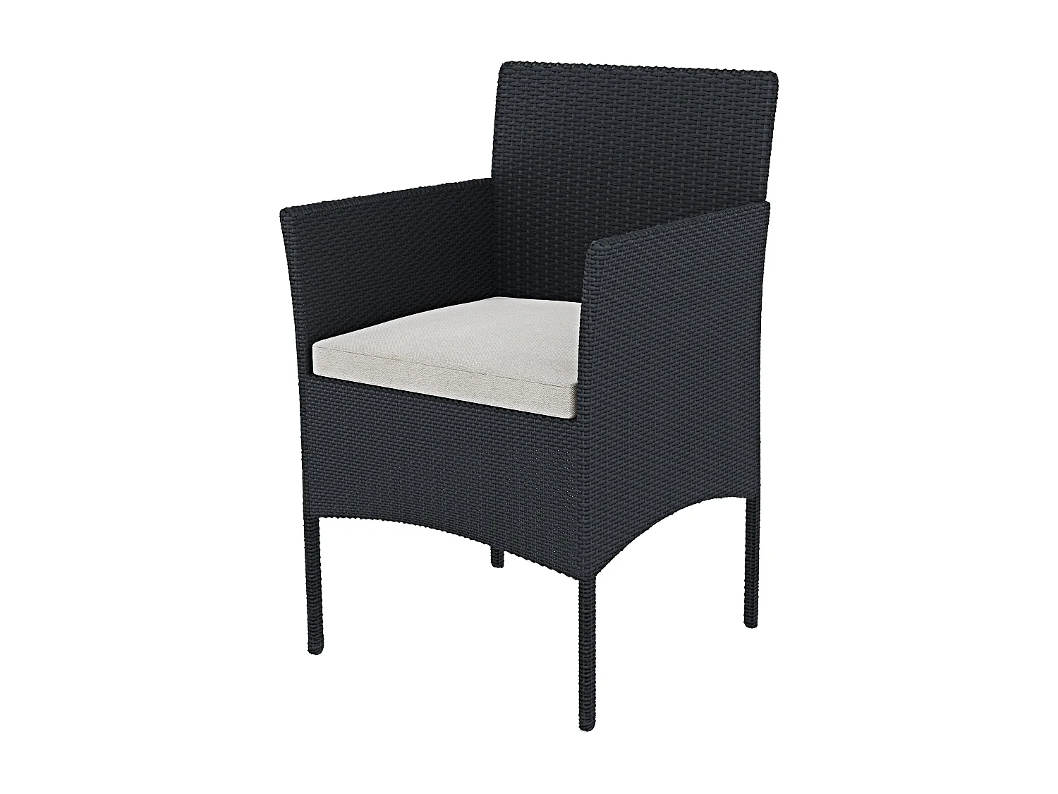 Set Di Mobili da Giardino Salotto Salottino in Rattan 4 Posti con Tavolino Ripiano In Vetro 2 Poltrone e Divano 2 Posti Giardino Esterno Piscina Nero