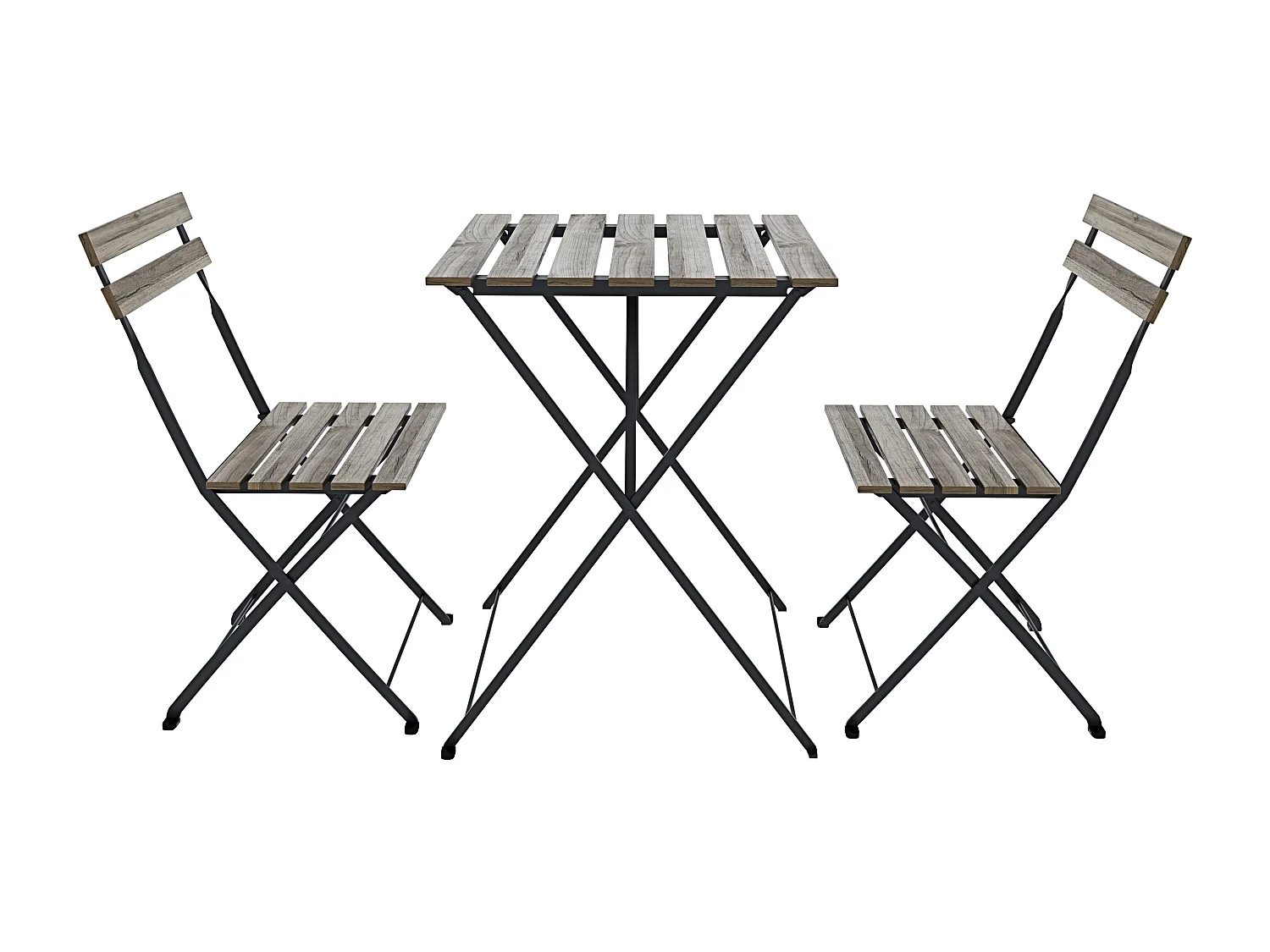 Set Bistrot 2 Sedie Tavolino Pieghevole Salvaspazio In Legno Di Acacia E Metallo Salottino Salotto Per Patio Giardino Balcone Veranda Esterno Marrone