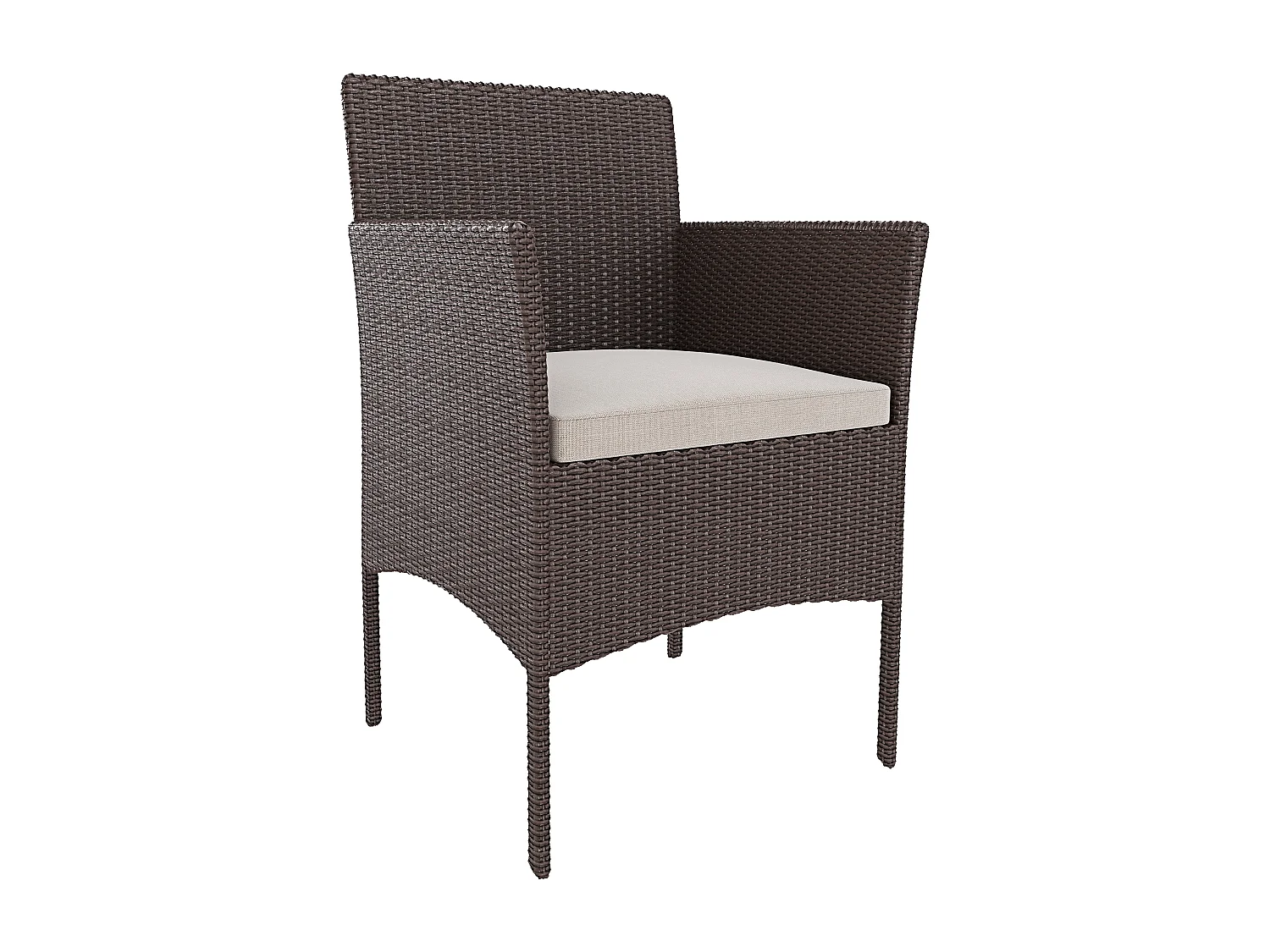 Arreditaly Set Di Mobili da Giardino Salotto Salottino in Rattan 4 Posti Tavolino E Ripiano In Vetro 2 Poltrone e Divano 2 Posti Per Giardino Brown