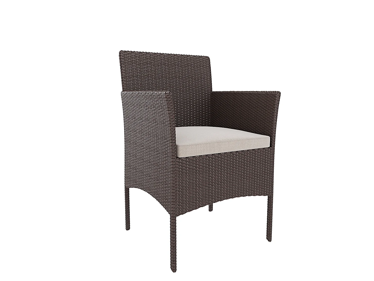 Arreditaly Set Di Mobili da Giardino Salotto Salottino in Rattan 4 Posti Tavolino E Ripiano In Vetro 2 Poltrone e Divano 2 Posti Per Giardino Brown
