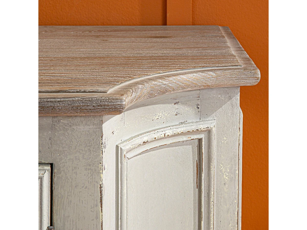 Sideboard aus patiniertem Massivkiefernholz L195 cm - JOSEPHINE
