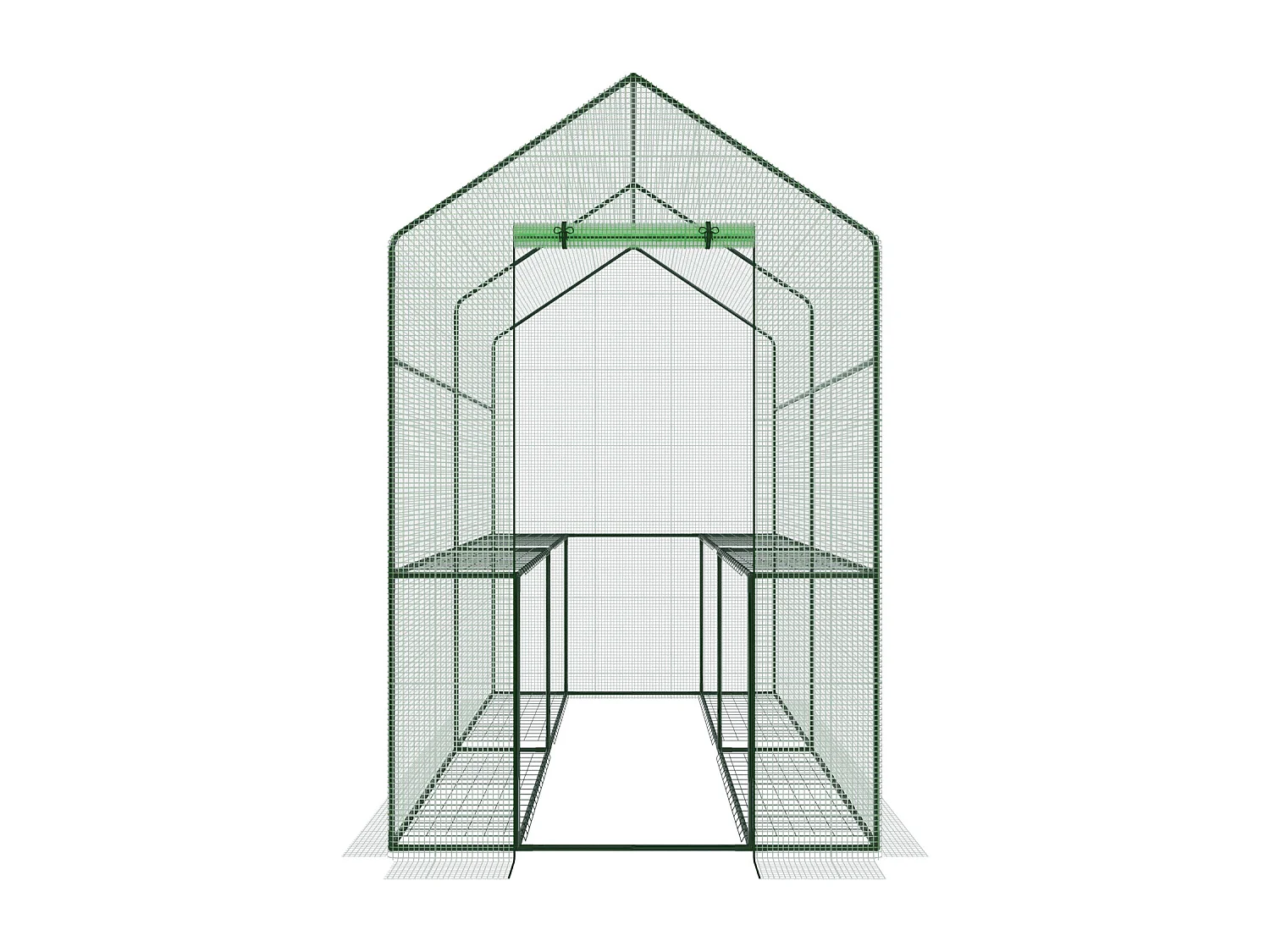Serra Da Giardino Per Orto Con 4 Ripiani In Metallo Telaio In Acciaio Telo Retinato In Propilene Trasparente Porta Avvolgibile Apertura A Cerniera 186x120x190 Cm