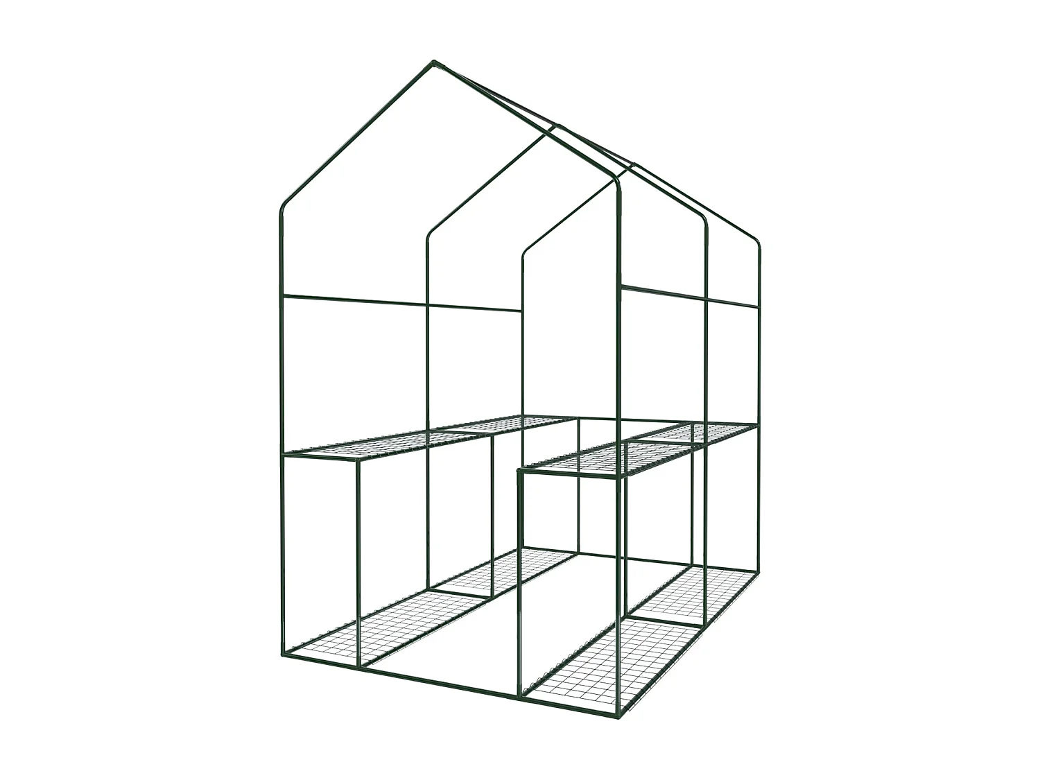 Serra Da Giardino Per Orto Con 4 Ripiani In Metallo Telaio In Acciaio Telo Retinato In Propilene Trasparente Porta Avvolgibile Apertura A Cerniera 186x120x190 Cm