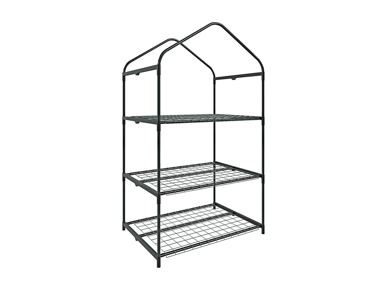 Serra A 3 Ripiani Da Giardino Per Orto Telaio In Acciaio Verniciato Telo In PVC Trasparente Porta Avvolgibile Apertura A Cerniera 69x49x125 Cm