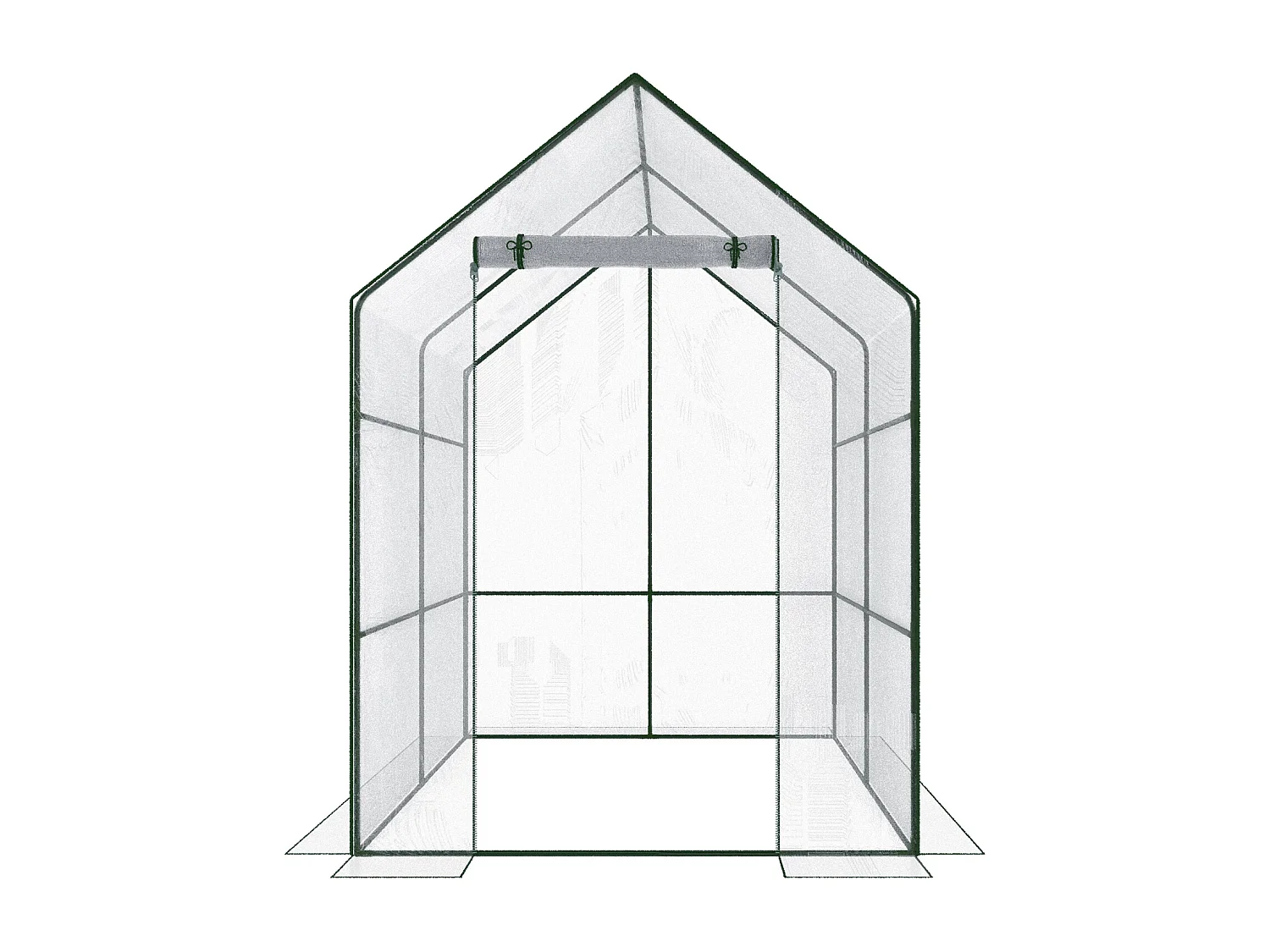 Serra Per Orto Giardino Terrazzo Balcone Senza Ripiani Struttura Metallo Verniciato Telo Trasparente PVC Porta Avvolgibile Apertura A Cerniera 140 x 140 x 195 Cm