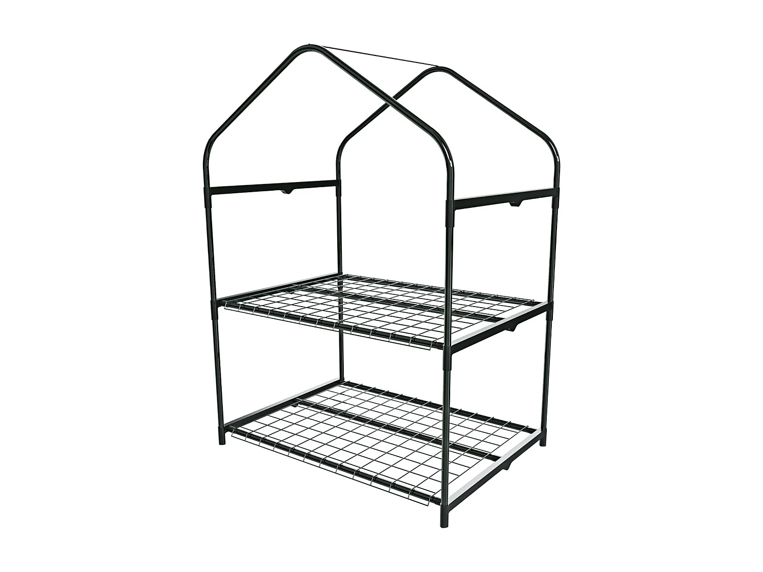 Serra A 2 Ripiani Da Giardino Per Orto Telaio In Acciaio Telo In PVC Trasparente Porta Avvolgibile Apertura A Cerniera Protezione Piante Giardinaggio 69x49x125 Cm