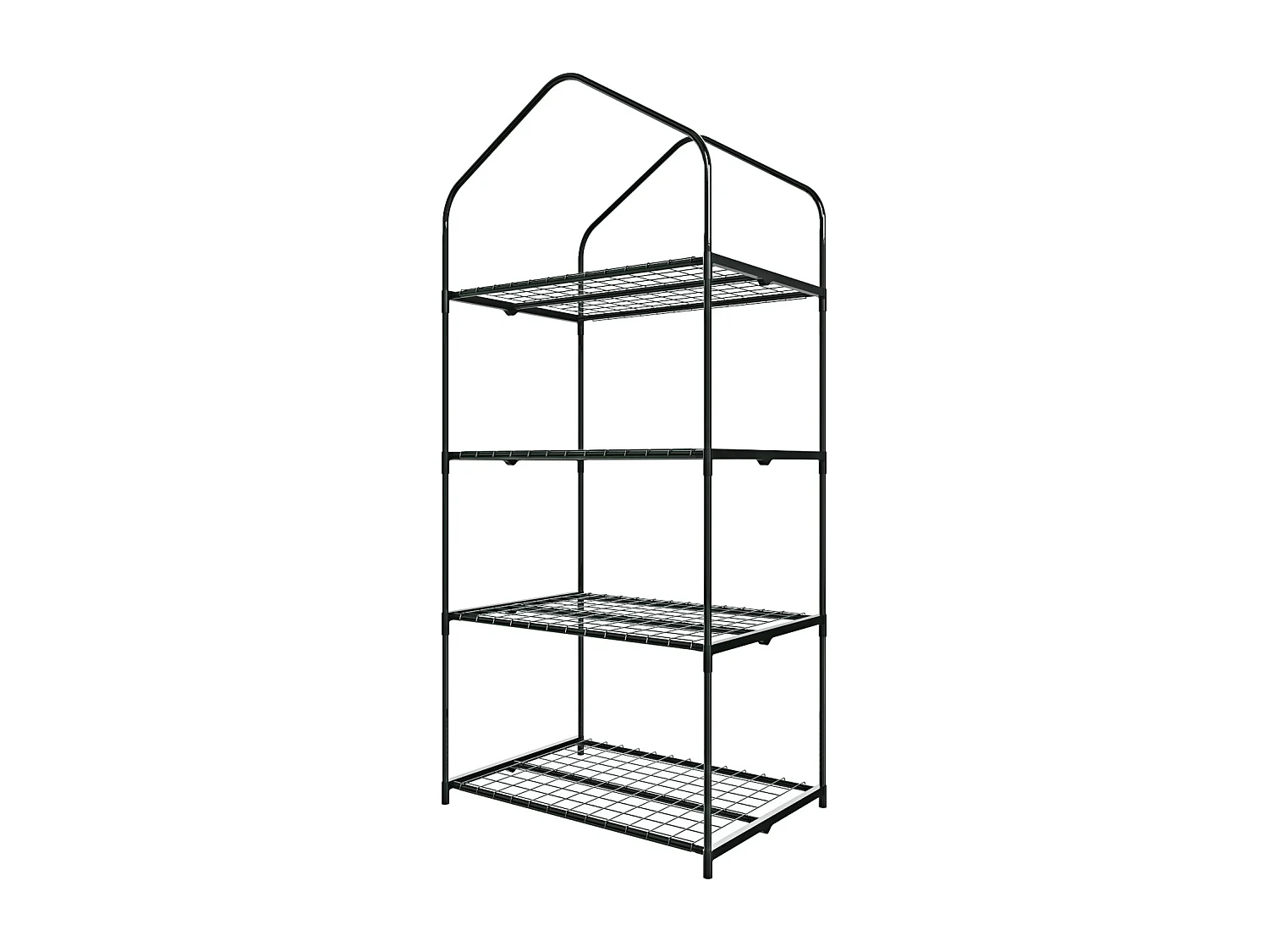 Serra A 4 Ripiani Da Giardino Per Orto Telaio In Acciaio Verniciato Telo In PVC Trasparente Porta Avvolgibile Apertura A Cerniera 69x49x160 Cm