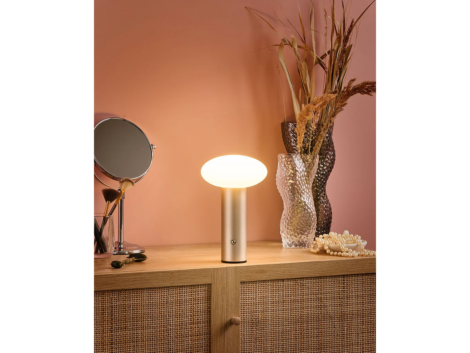 Lampe de table LED sans fil BUAYAN Avec variateur Métal Doré